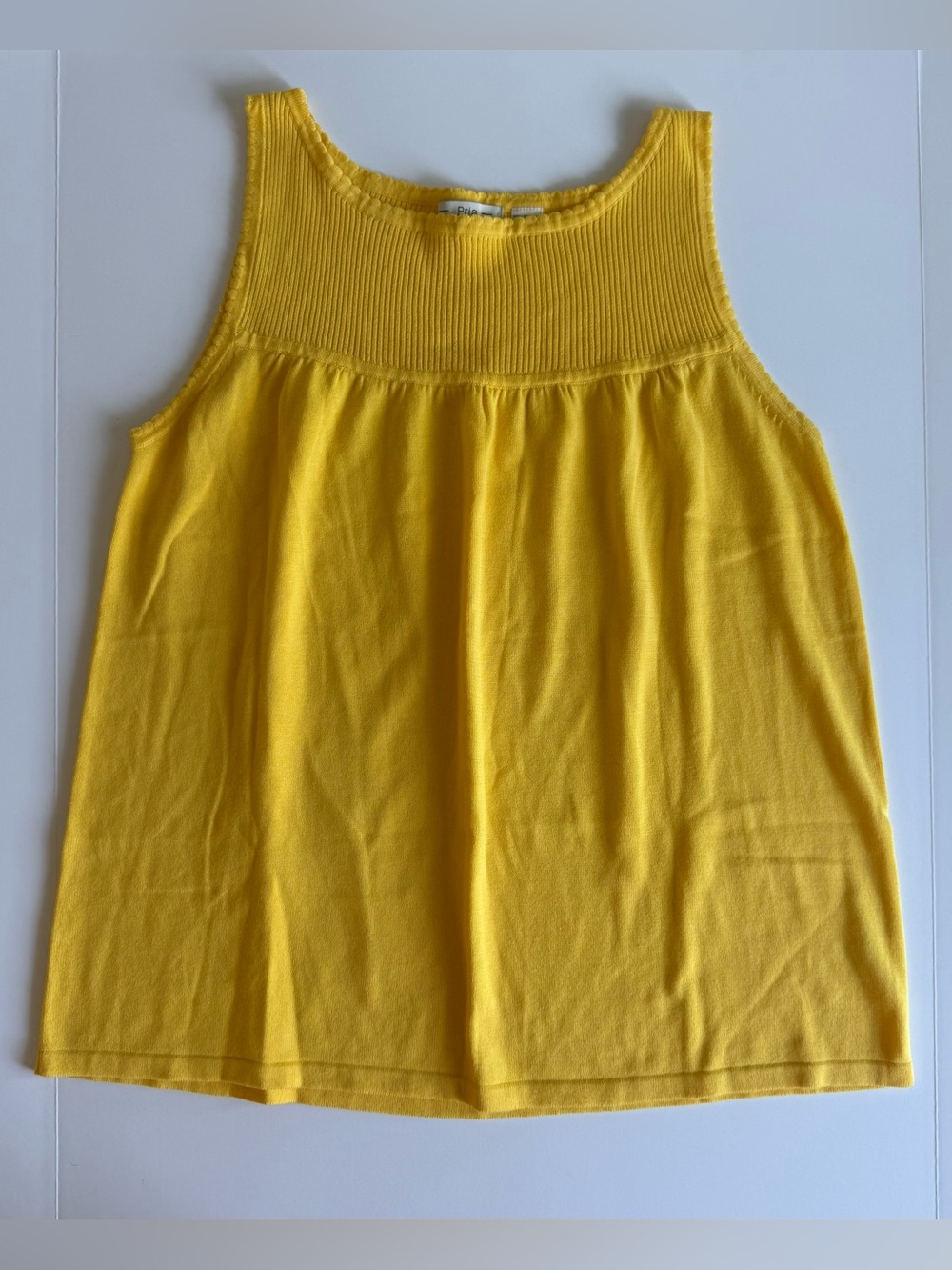 Pria Y2K Yellow Babydoll Empire Waist‎ Cotton Tank Top XL